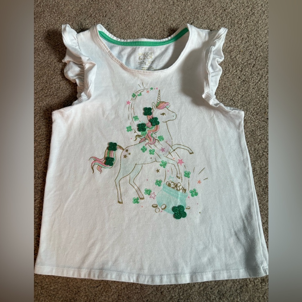 Maggie & Zoe White Unicorn Tank Top